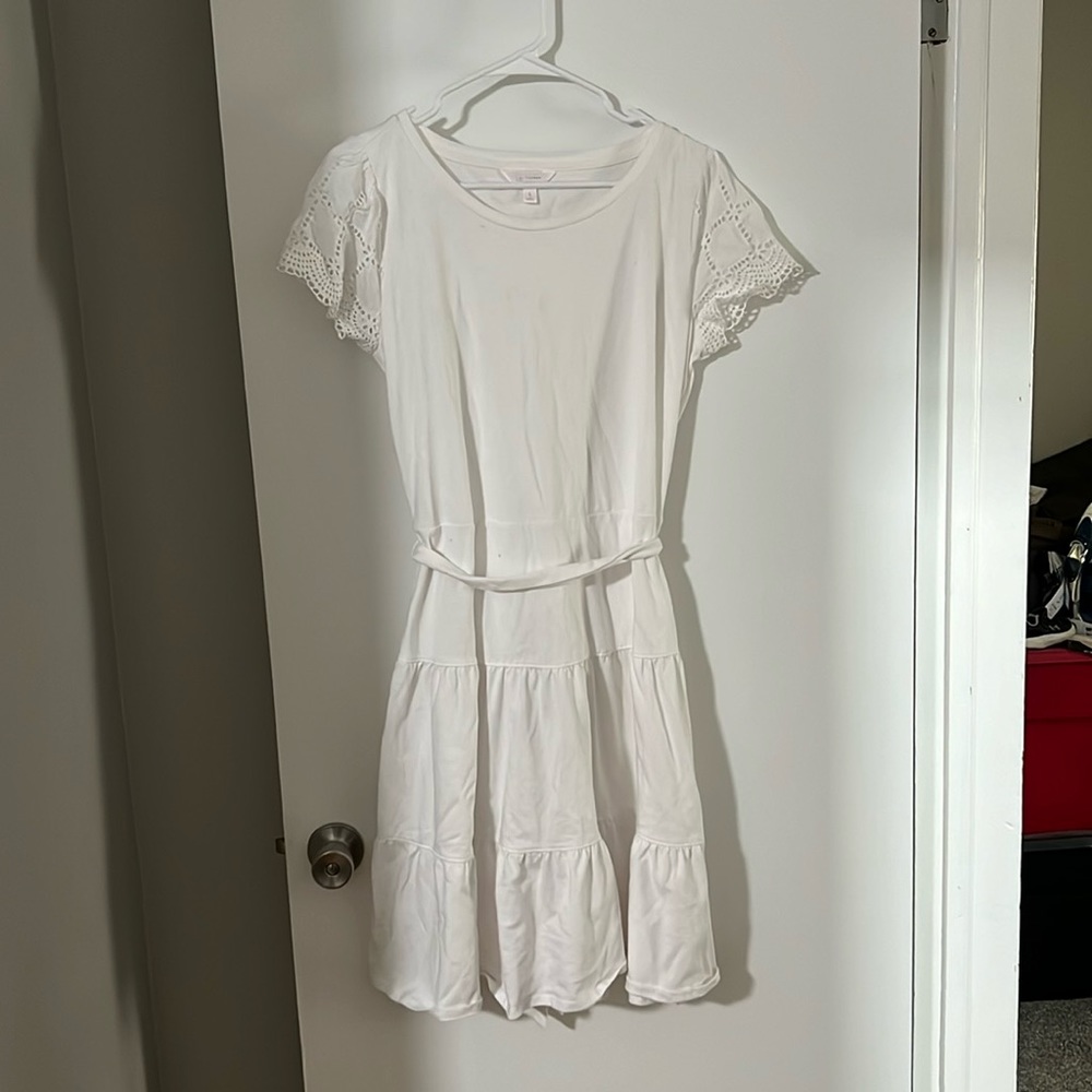 White knee length sun dress